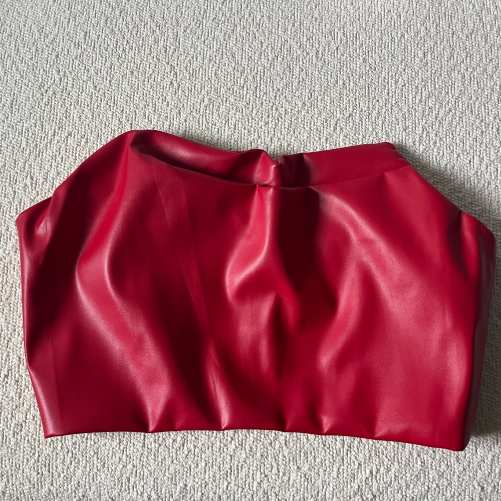 Red leather going out top